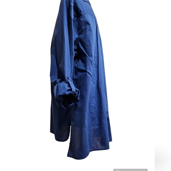Westbound Woman Wrinkle Free 100% Cotton Blue Button Up Shirt Size 2X - Picture 5 of 6